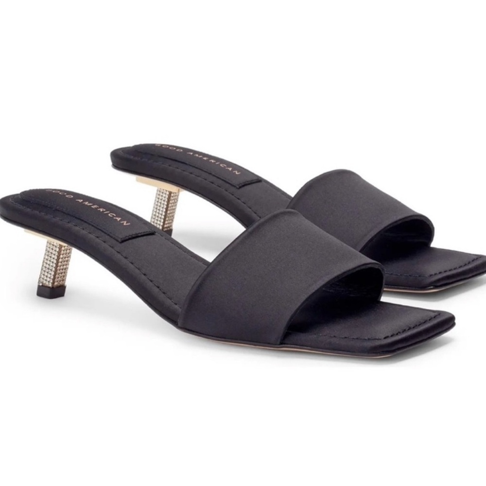 Good American Black Slide Heels